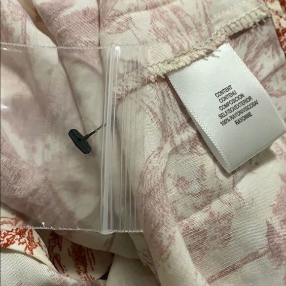 NWT LEYDEN RED TROPICAL TIE FRONT BLOUSE‎ SZ XL - Picture 6 of 6